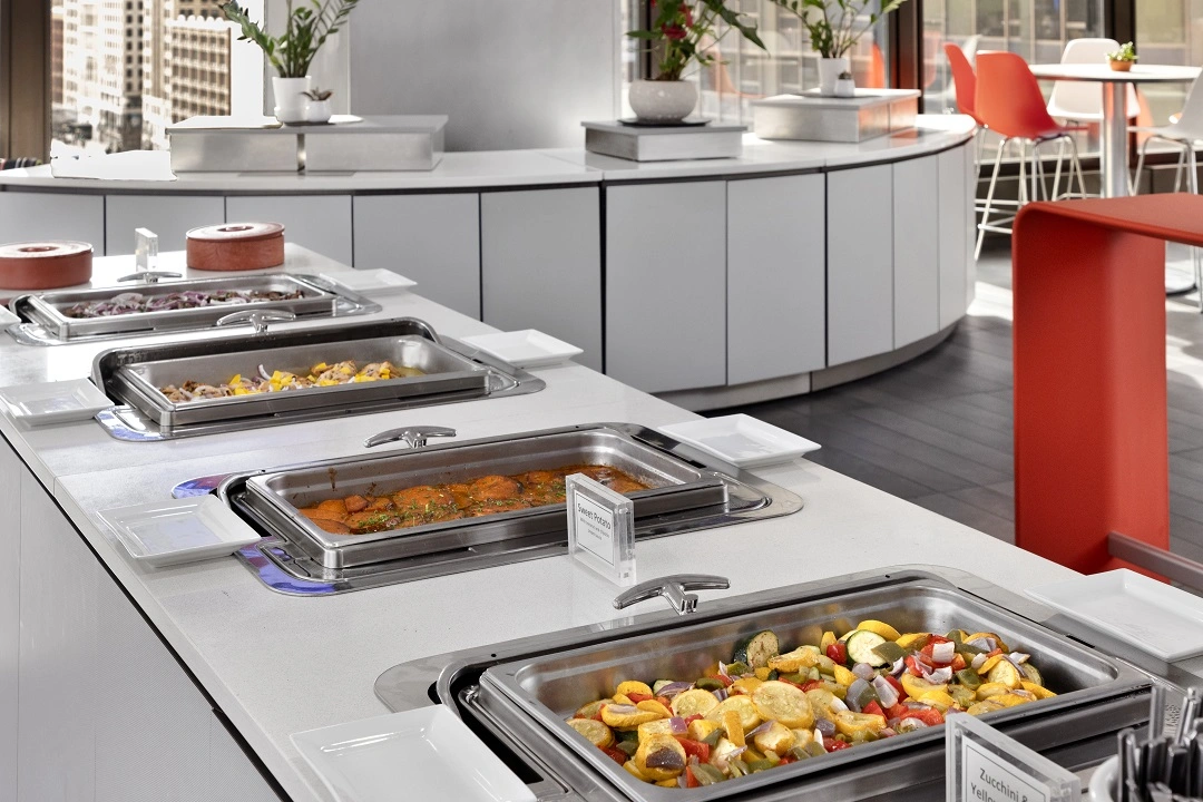 Seasonal lunch buffet plated from scratch at Summit Chicago